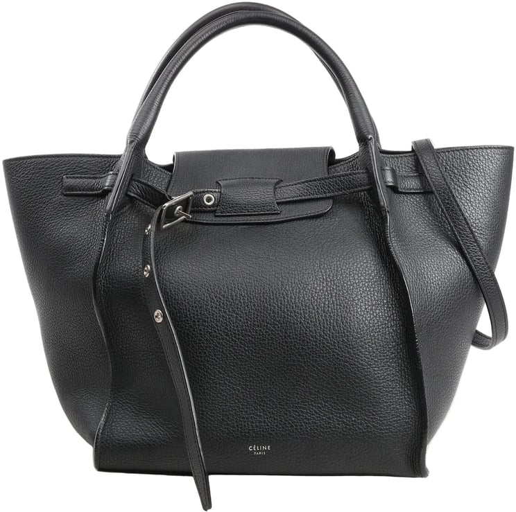 Celine CELINE Big Bag Small Leather 2way Handbag in Black