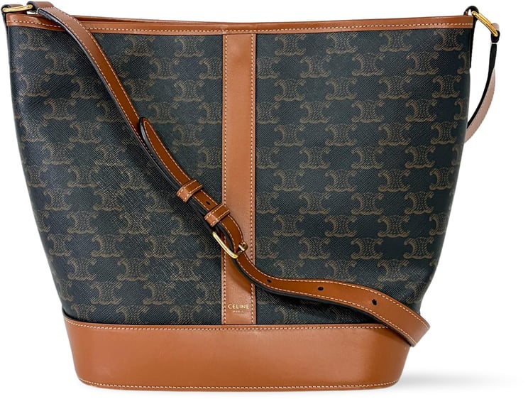 Celine Celine Bucket Bag Triomphe Coated Canvas Small