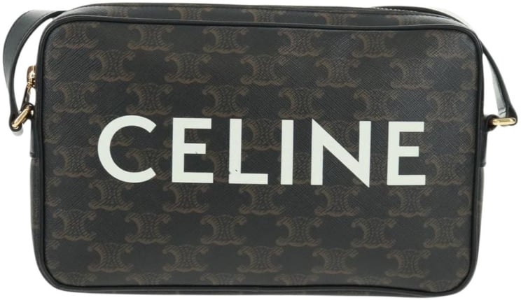 Celine Celine Logo Messenger Bag Triomphe Coated Canvas Medium