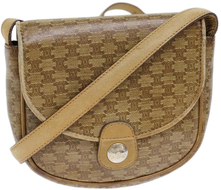 Celine Celine Macadam Shoulder Bag Leather Mini