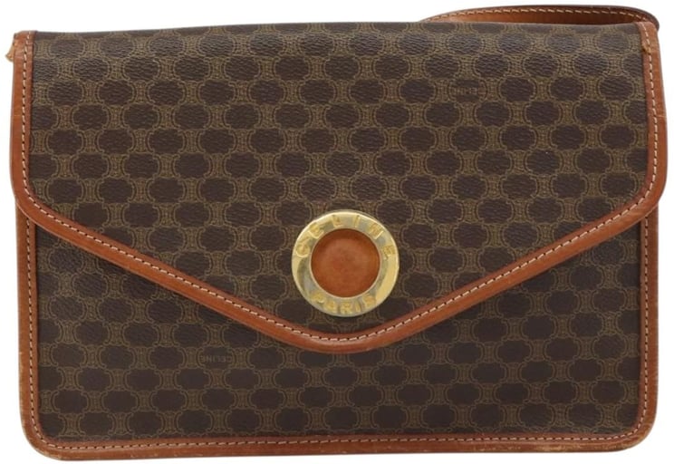 Celine Celine Circle Logo Shoulder Bag Canvas