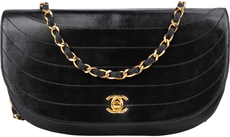 Chanel Chanel Lambskin Halfmoon Single Flap Shoulder Bag