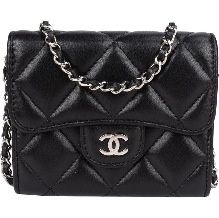 Chanel Chanel Quilted Lambskin CC Single Flap Wallet on Chain