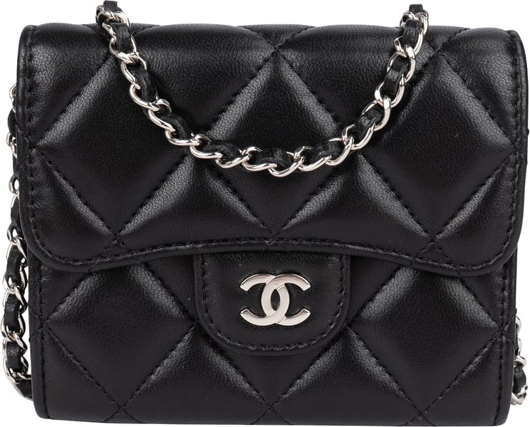 Chanel Chanel Quilted Lambskin CC Single Flap Wallet on Chain