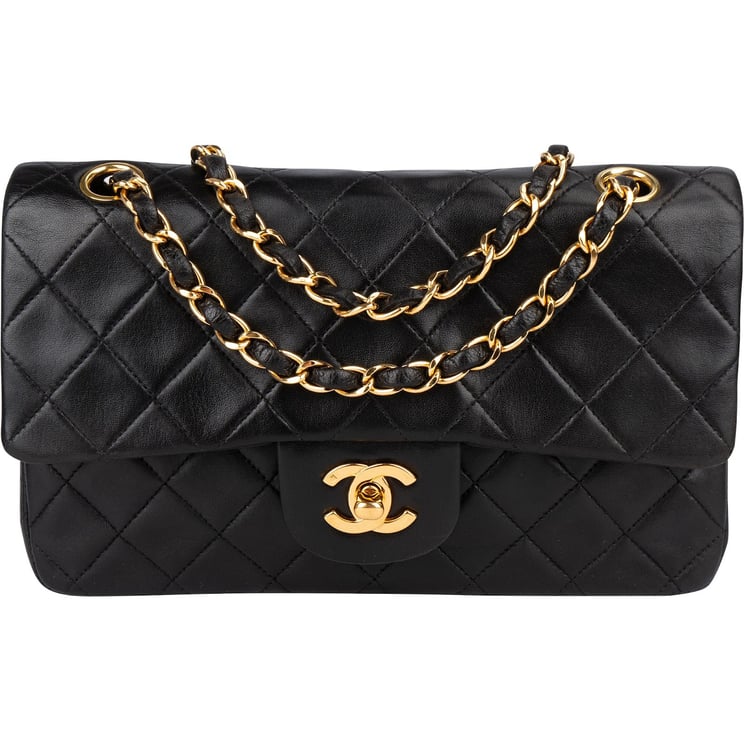 Chanel Chanel Quilted Lambskin 24K Gold Small Double Flap Crossbody Bag