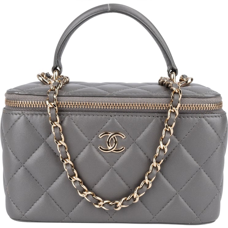 Chanel Chanel Quilted Lambskin Top Handle Vanity Case Crossbody Bag