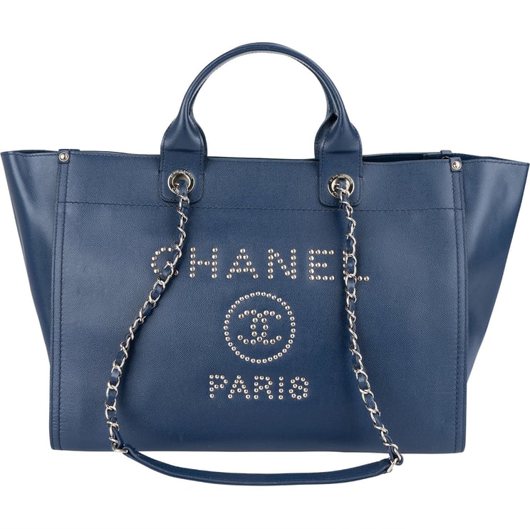 Chanel Chanel Bleu Caviar Leather Deauville Tote Shoulder Bag