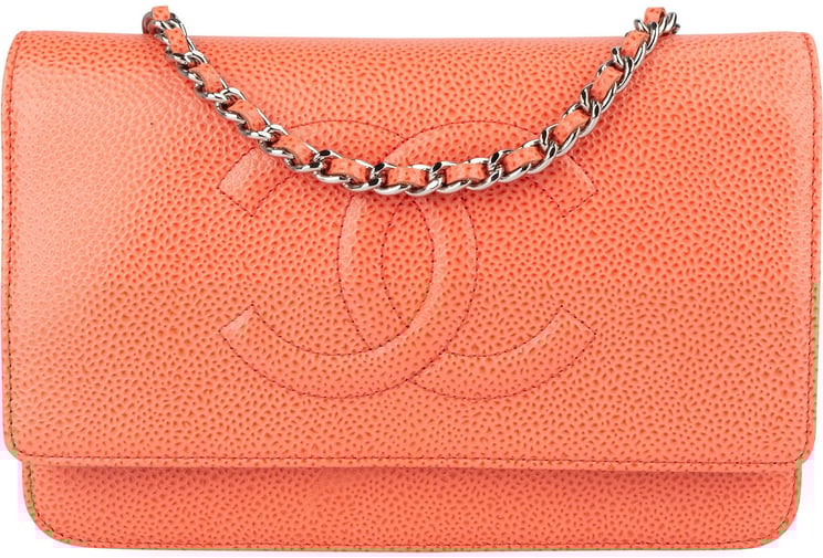 Chanel Chanel Coral Caviar Leather Wallet on Chain CC Crossbody Bag