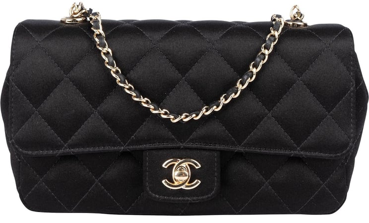 Chanel Chanel Quilted Satin Mini Rectangular Single Flap Crossbody Bag