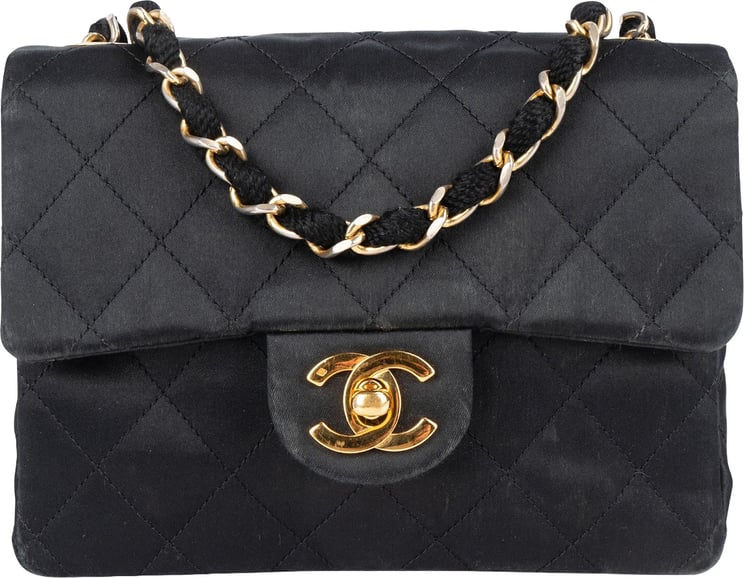 Chanel Chanel Quilted Satin Single Flap Crossbody Bag