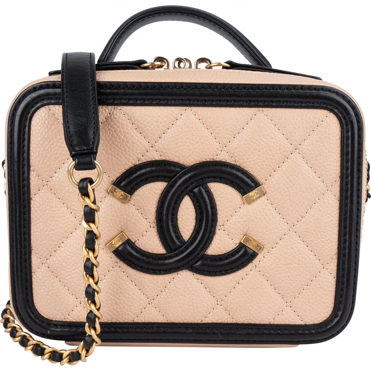 Chanel Chanel Quilted Caviar Leather Small Filigree Crossbody Bag
