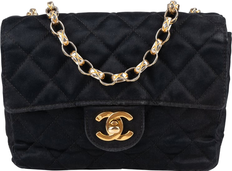 Chanel Chanel Quilted Satin Single Flap Crossbody Bag