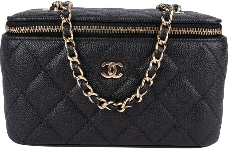 Chanel Chanel Quilted Caviar Leather Vanity Case Crossbody Bag