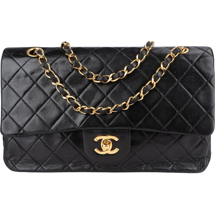 Chanel Chanel Quilted Lambskin 24K Gold Medium Double Flap Crossbody Bag
