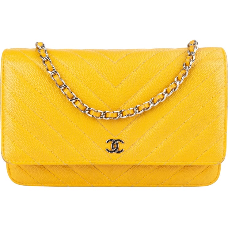 Chanel Chanel Chevron Caviar Leather Wallet on Chain Crossbody Bag