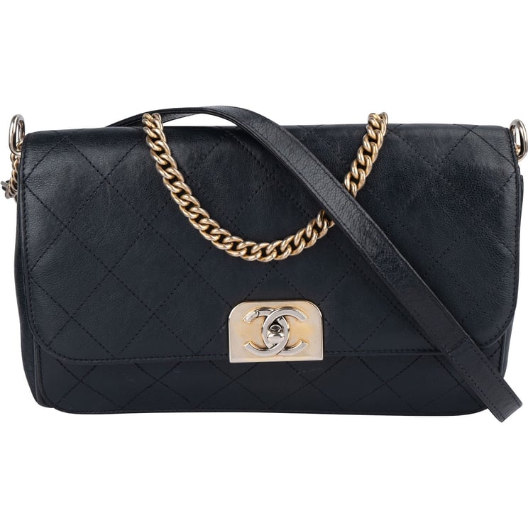 Chanel Chanel Stitching Leather CC Boy Single Flap Crossbody Bag