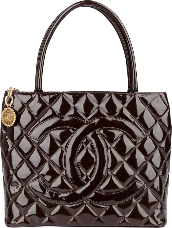 Chanel Chanel Quilted Patent Leather CC Medallion Handbag