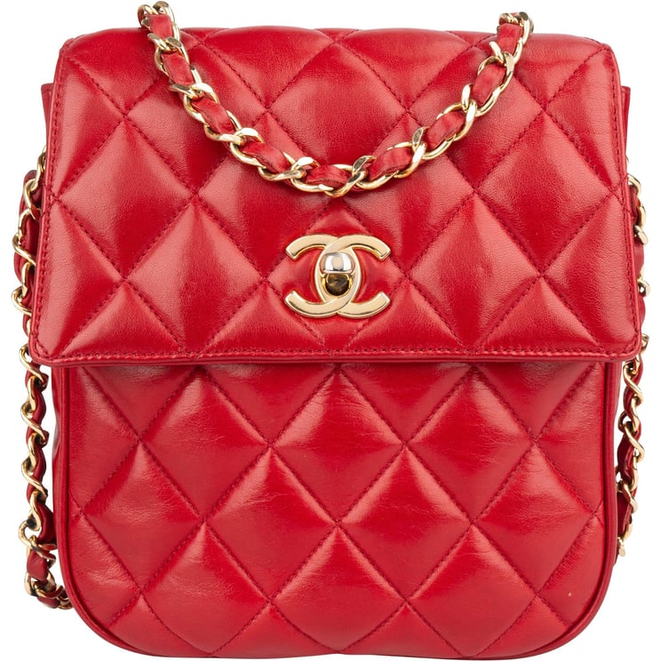 Chanel Chanel Quilted Lambskin CC Mini Single Flap Crossbody Bag