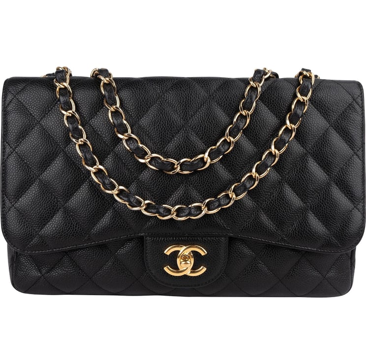 Chanel Chanel Quilted Caviar Leather Jumbo Single Flap Crossbody Bag