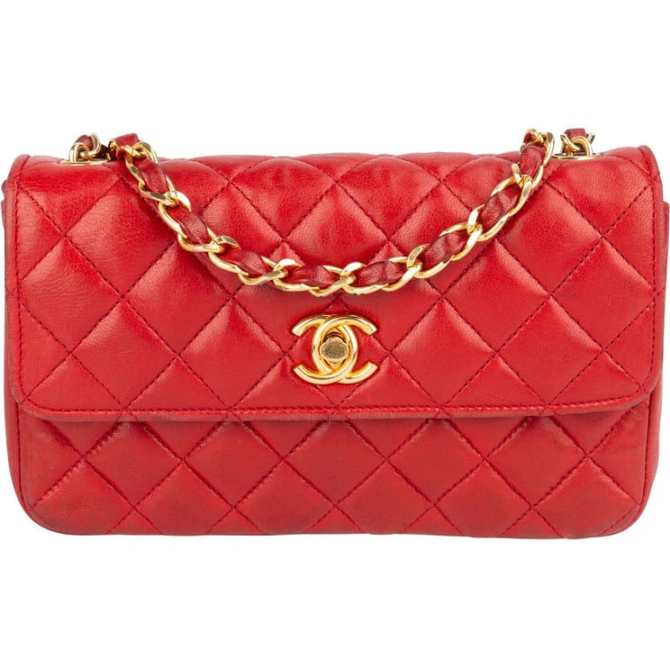 Chanel Chanel Quilted Lambskin 24K Gold Small Single Flap Crossbody Bag