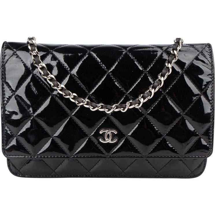 Chanel Chanel Quilted Patent Leather Wallet On Chain Crossbody Bag