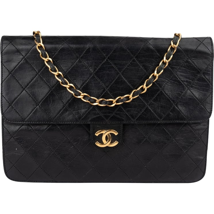 Chanel Chanel Quilted Lambskin 24K Gold Single Flap Shoulder Bag