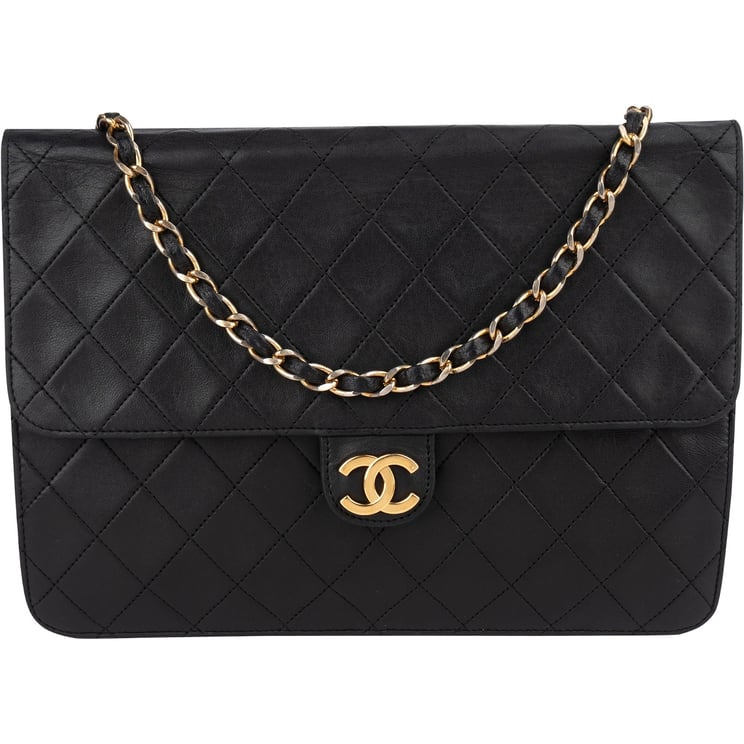 Chanel Chanel Quilted Lambskin 24K Gold Single Flap Crossbody Bag