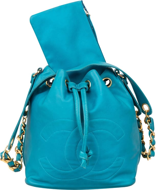 Chanel Chanel Lambskin Leather CC Drawstring Bucket Crossbody Bag