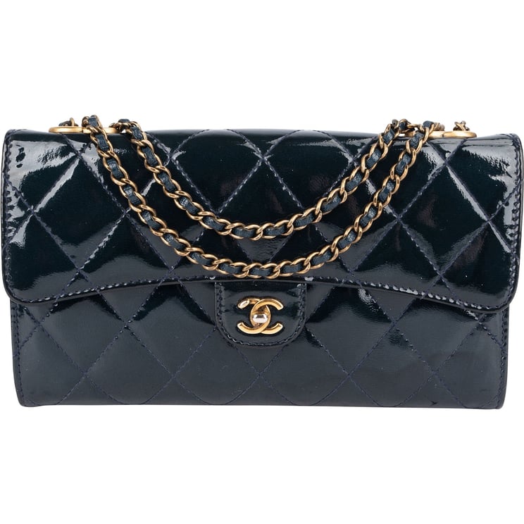 Chanel Chanel Quilted Patent Leather Single Flap Crossbody Bag
