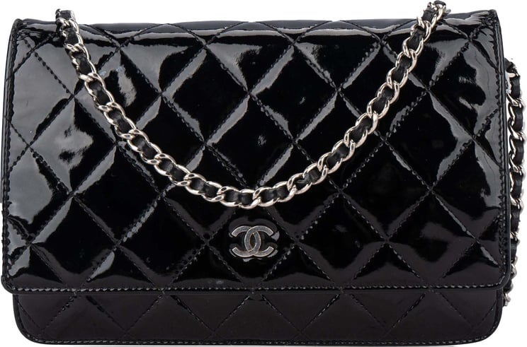Chanel Chanel Quilted Patent Leather Wallet On Chain Crossbody Bag