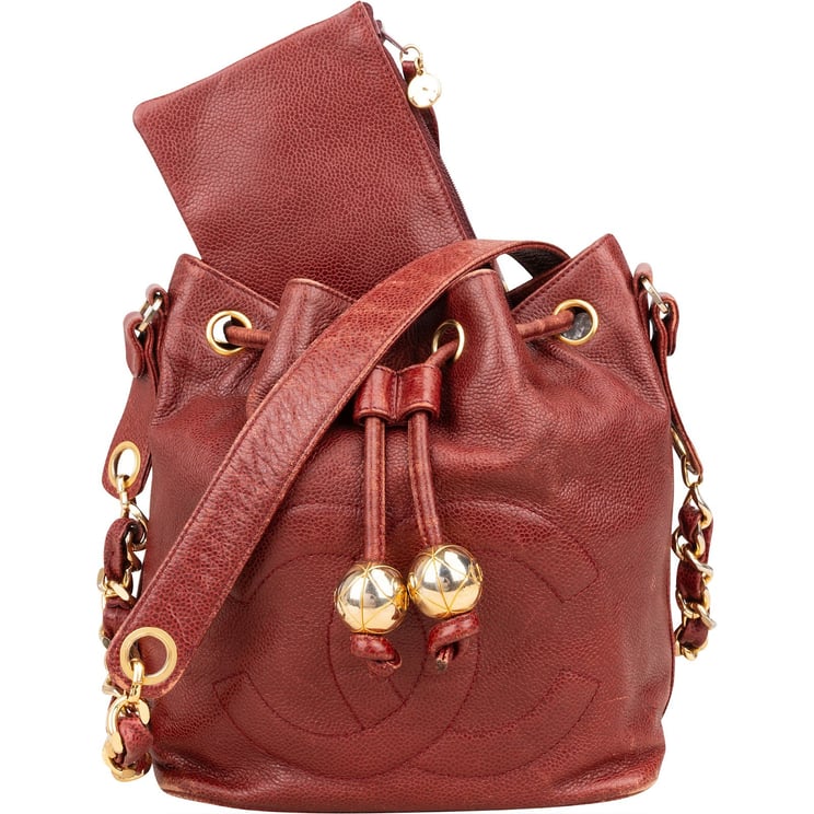 Chanel Chanel Caviar Leather CC Drawstring Bucket Crossbody Bag