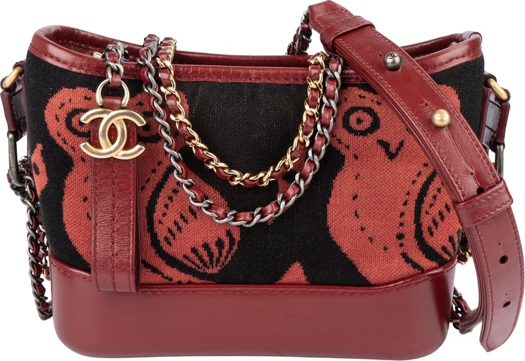 Chanel Chanel Owl Motif Wool & Calfskin Gabrielle Bicolor Chain Small Crossbody Bag