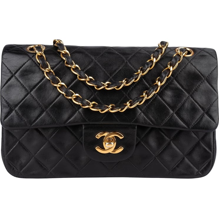 Chanel Chanel Quilted Lambskin 24K Gold Small Double Flap Crossbody Bag