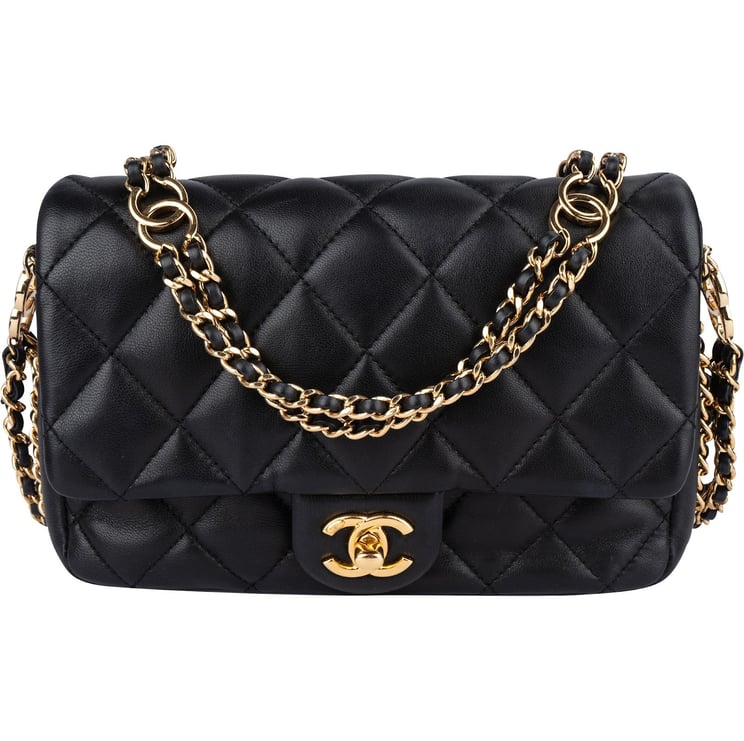 Chanel Chanel Quilted Lambskin Mini Rectangular Single Flap Crossbody Bag