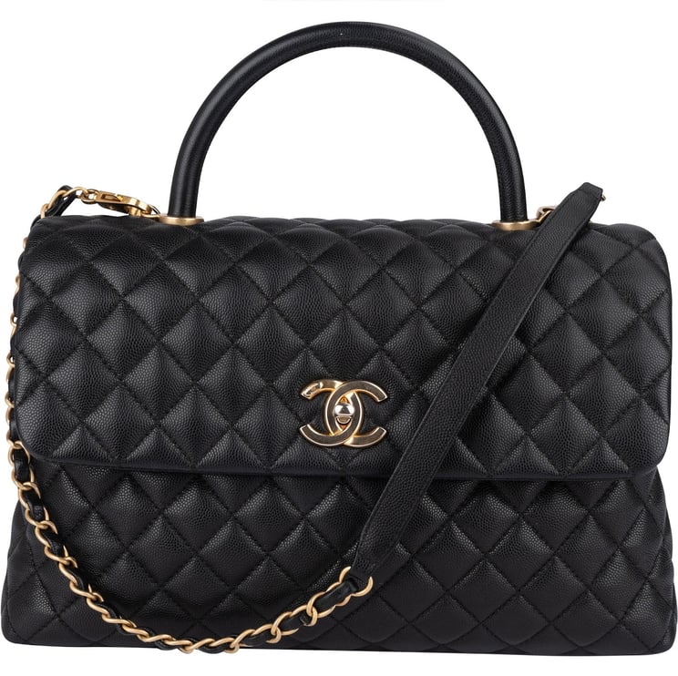 Chanel Chanel Jumbo Caviar Leather Coco Handle Handbag
