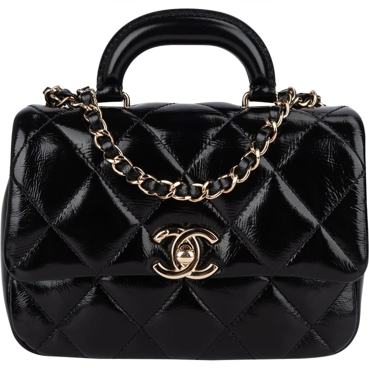 Chanel Chanel Quilted Patent Calfskin Coco Handle Single Flap Crossbody Bag