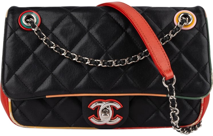 Chanel Chanel Quilted Lambskin Cuba Multicolor Medium Single Flap Crossbody Bag