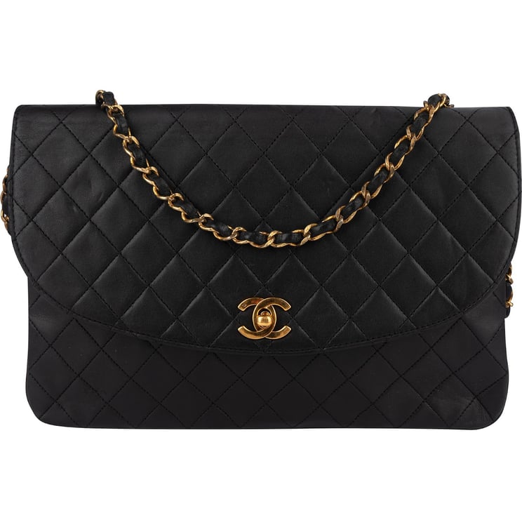 Chanel Chanel Quilted Lambskin Jumbo 24K Gold Single Flap Shoulder Bag