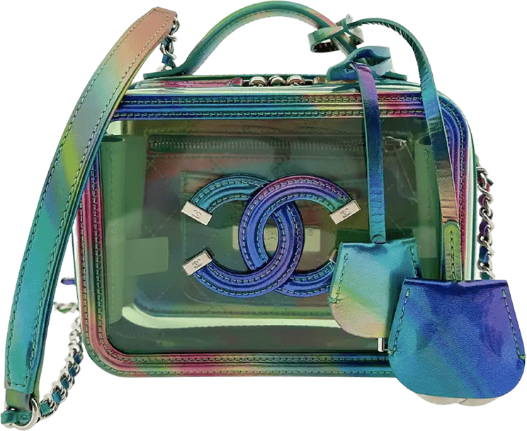 Chanel Chanel Vanity Case Bag Small PVC Rainbow limited / mint