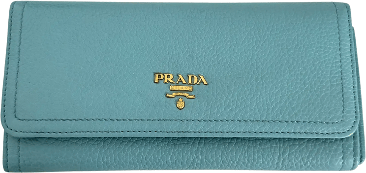 Chanel Prada Vitello Daino wallet Anice (turquoise) 1M1132 / very good