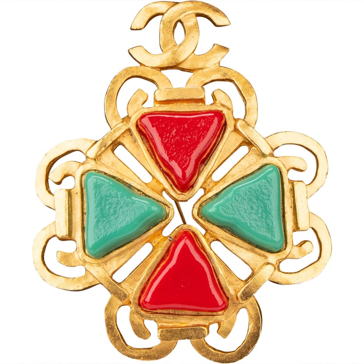 Chanel Chanel Golden Glass Brooch