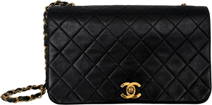 Chanel Chanel Timeless Single Flap Small dark blue lambskin / good