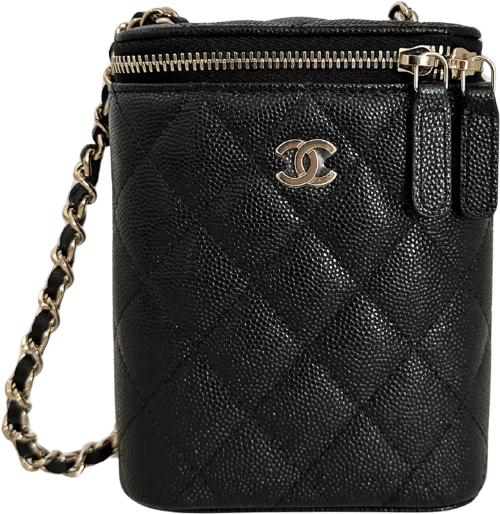 Chanel Chanel Vertical Coco Beauty Vanity Case small caviar leather full set / unworn