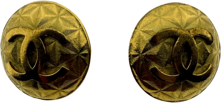 Chanel Chanel Coco Mark Matelassé Clip on Ohrringe Gold / sehr gut