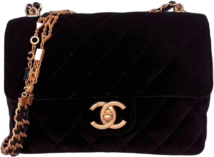 Chanel Chanel Small Flap Bag 22B Velvet aged GHW Full set