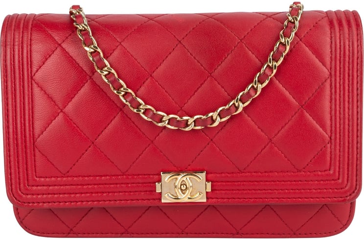 Chanel Chanel Quilted Leather Boy Wallet On Chain Crossbody Bag