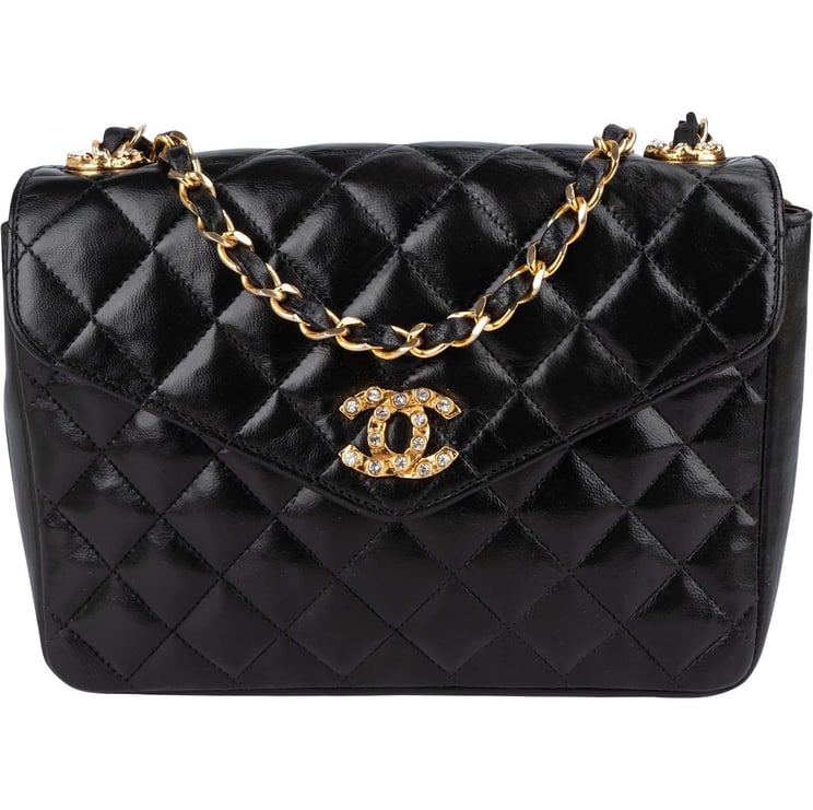 Chanel Chanel Quilted Lambskin Crystal Single Flap Crossbody Bag
