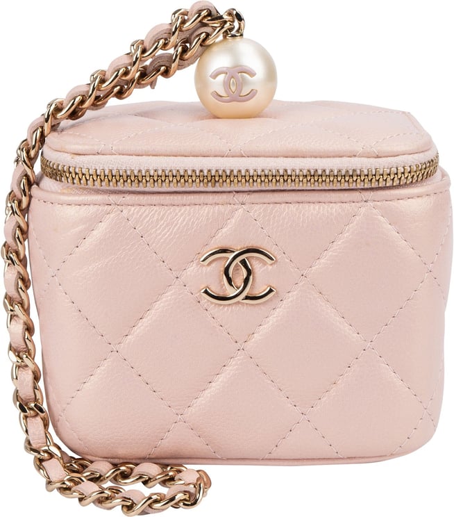 Chanel Chanel Quilted Caviar Leather Vanity CC Pearl Handbag