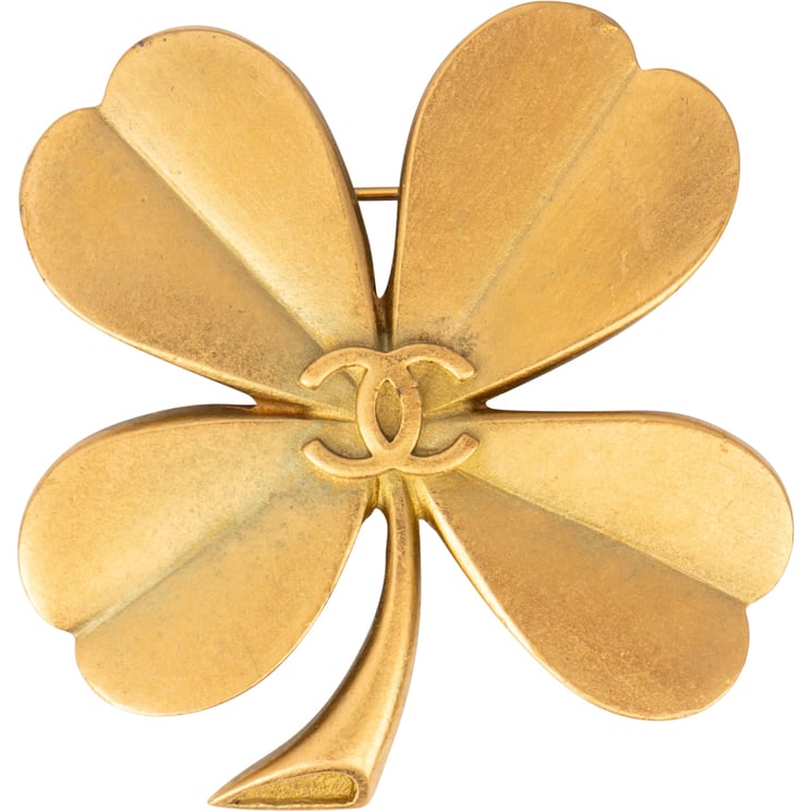 Chanel Chanel Golden CC Cloverleaf Brooch