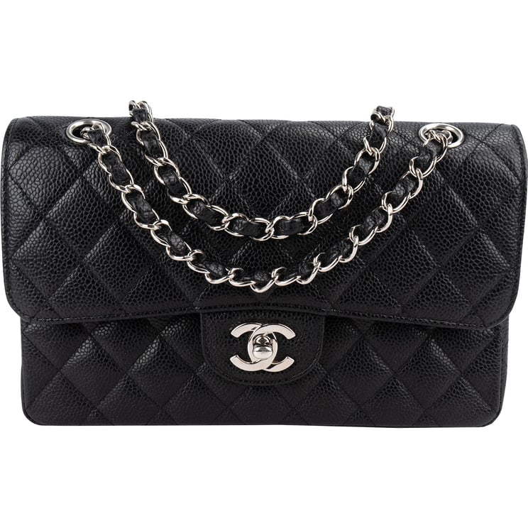Chanel Chanel Quilted Caviar Leather Small Double Flap Shoulder Bag